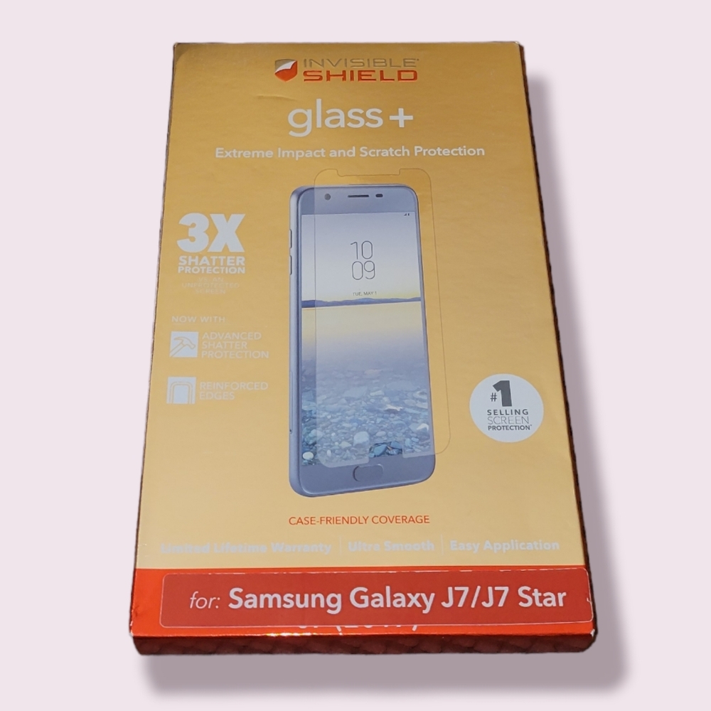 ZAGG Invincible Shield Glass+ Screen Protector for Samsung Galaxy J7